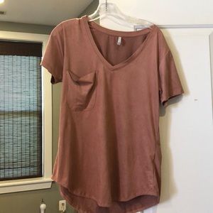 Z Supply faux suede pocket tee